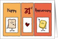 Happy 31st Anniversary - Butter Half card
