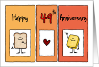 Happy 49th Anniversary - Butter Half card