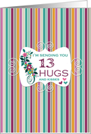 13 Hugs - Happy Birthday card