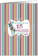 15 Hugs - Happy Birthday card