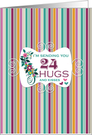 24 Hugs - Happy Birthday card