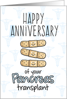 Cute Bandages - Happy Anniversary - Pancreas Transplant card