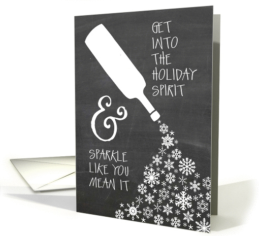 Get Into the Holiday Spirit Blackboard Style card (1312160)