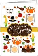 Kids - Thanksgiving Icons card