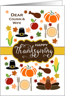 Cousin & Wife - Thanksgiving Icons card