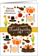 Brother & Husband - Thanksgiving Icons card