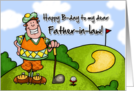 Father in Law Happy Birthday Golf card