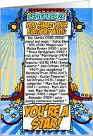 you share your birthday with - september 23 card