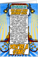 you share your birthday with - september 25 card