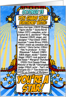 you share your birthday with - october 13 card