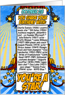 you share your birthday with - october 28 card