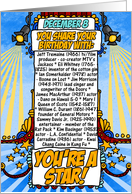 you share your birthday with - december 8 card