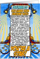 you share your birthday with - december 28 card