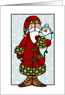 santa and snow baby card