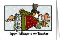 happy holidays to my teacher card