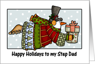 happy holidays to my step dad card