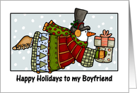 happy holidays to my boyfriend card