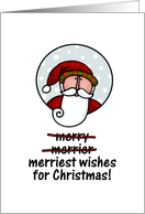 merriest wishes - santa card