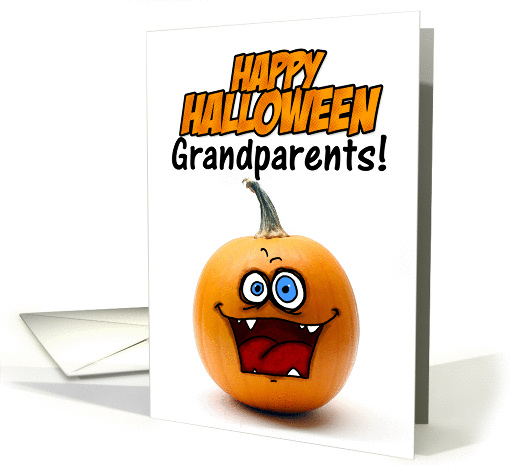happy halloween pumpkin - grandparents card (274304)