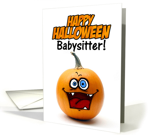 happy halloween pumpkin - babysitter card (274886)