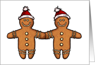 christmas - gay gingerbread men couple card