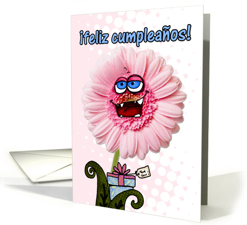 happy birthday flower - spanish card (297921)