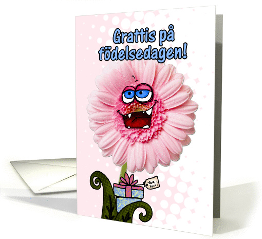 happy birthday flower - swedish card (297925)