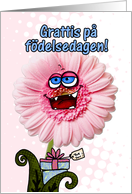 happy birthday flower - swedish card