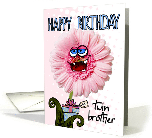 happy birthday flower - twin brother card (299757)