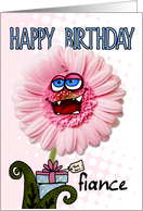 happy birthday flower - fiance card
