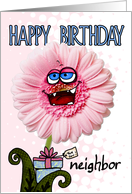 happy birthday flower - neighbor card