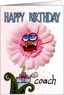 happy birthday flower - coach card