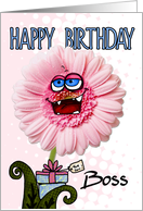 happy birthday flower - boss card