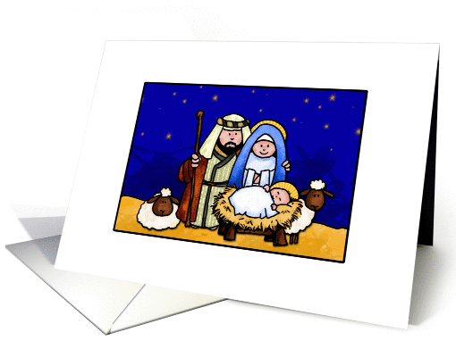 christmas - nativity scene card (308268)