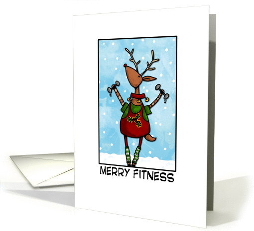 merry fitness - reindeer card (311879)