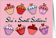 She’s sweet sixteen - party invitation card