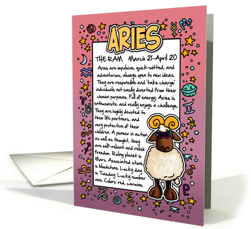 Zodiac Birthday - Aries card (392257)
