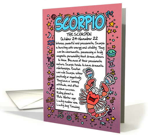 Zodiac Birthday - scorpio card (392296)