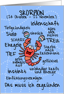 Tierkreiszeichen - Skorpion card