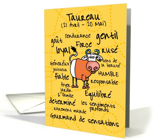 zodiaque - Taureau card (397644)