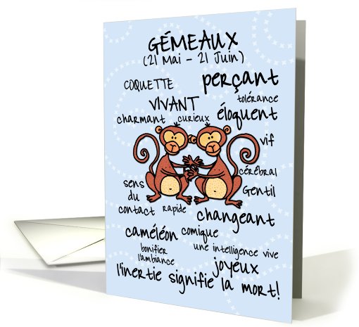 zodiaque - Gmeaux card (397645)