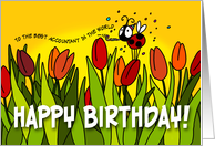 Happy Birthday tulips - accountant card