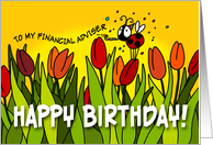 Happy Birthday tulips - financial adviser card