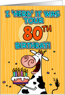 I ’herd’ it was your birthday - 80 years old card
