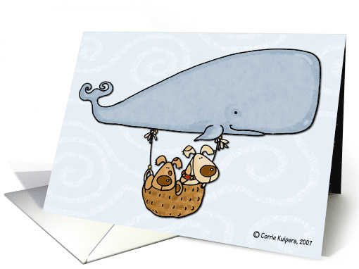 Bon Voyage Two Dogs in a Whale Hot Air Balloon card (44202)