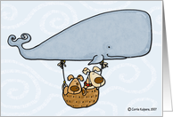 Bon Voyage Two Dogs in a Whale Hot Air Balloon card