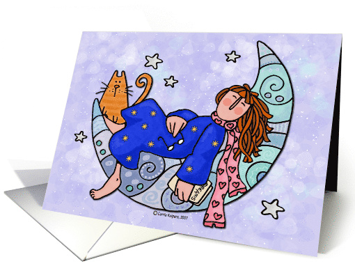 Girl and Ginger Cat Follow Your Dreams Encouragement card (44754)