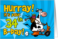 Hurray! it’s your 34th birthday card