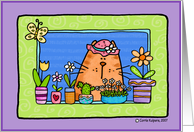 Thinking of You Gardening Kitty card