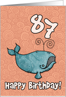 Happy Birthday whale - 87 years old card